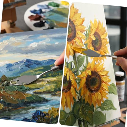 Artist Palette Knife Set - Palette Knives Stainless Steel Spatula Palette Knife for Beginners & Pros Oil Painting Supplies for Acrylic Painting Oil Colors Canvas