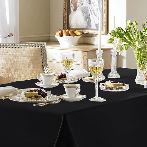 Fitable 6 Pack Black Tablecloths 70x108 Inch for 6 Foot Rectangle Tables | Stain & Wrinkle Resistant, Washable Polyester Cloth Covers for Wedding Party Dining Banquet Event Catering Reception - color: Black, size: 70x108 in, 6 Pack