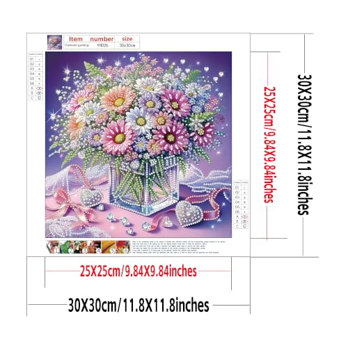 5D Partial Special Shaped Diamond Art Kit Daisy Flower Vase Shiny Bright Rhinestone Diamond Painting Craft for Beginners Perfect Handmade Gift 11.8×11.8 Inch (YH039) - color: YH039
