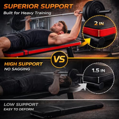 Folding Weight Bench Flat Workout Bench for Home Fitness - size: P-2