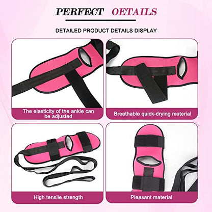 Foot and Calf Stretcher for Plantar Fasciitis, Leg Stretch Band，Improve Leg Stretching，Premium Physiotherapy Stretching Strap Improves Strength and Relief to Heel Spurs, Calf, Thigh and Hip - color: Rose