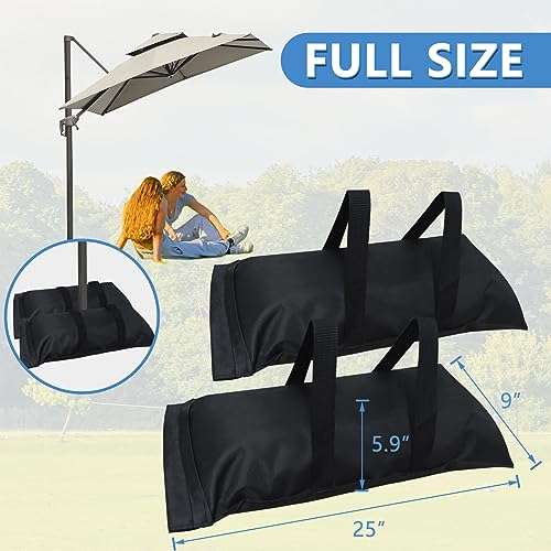 D&ONEHOS Umbrella Base Weight Fillable Sandbags, Sandbags for Weights (4 x 55LBS), Sandbag Weights for Patio Umbrella Base, Photography, Camping, Outdoor Use, Set of 4, Black(Without Sand) - size: 220lbs(4 x 55lbs)