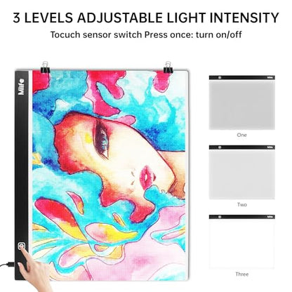 Mlife A3s Diamond Art Painting Light Board with 3 Adjustable Brightness Tracing Light Box, USB Powered LED Light Pad Diamond Art Accessories for Drawing, Sketching, Animation - style: A3S