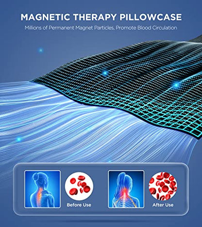 Osteo Neck Stretcher with Magnetic Therapy Cover, 2 Modes[Gentle/Strong] Pain Relief Cervical Traction Device, No Smell Neck and Shoulder Relaxer, Chiropractic Pillow for TMJ Headache Spine Alignment - color: Black