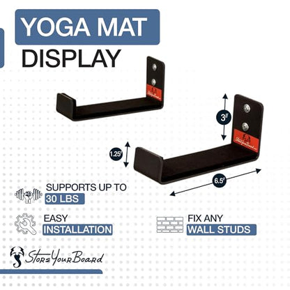 StoreYourBoard Yoga Mat Holder Wall Mount, Foam Roller Rack, Large - size: Large