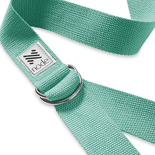 7-1/2' Yoga Strap for Stretching, Woven Cotton Blend Yoga Strap with Adjustable D-Ring Buckle for Exercise, Therapy and Fitness - color: Teal