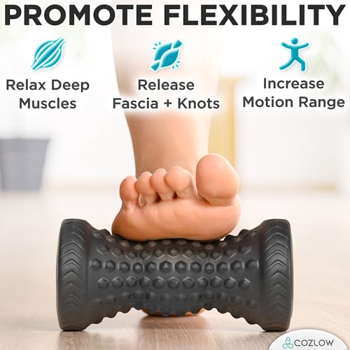 COZLOW - Foot Massager for Plantar Fasciitis Relief - Trigger Point Massage Roller for Feet Pain, Neuropathy, Heel Spur, Flat Arch - Portable Deep Tissue Muscle Therapy Tool for Sole, Calf, Hand, Arm - style: Massage Roller