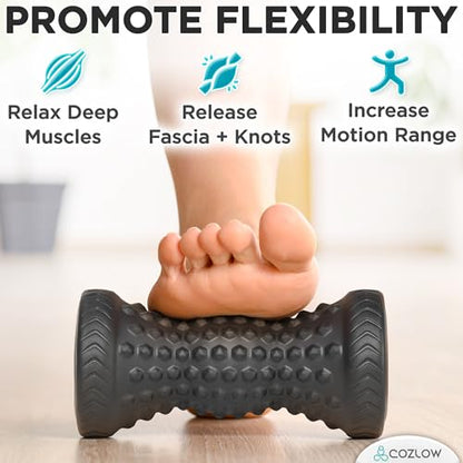 COZLOW - Foot Massager for Plantar Fasciitis Relief - Trigger Point Massage Roller for Feet Pain, Neuropathy, Heel Spur, Flat Arch - Portable Deep Tissue Muscle Therapy Tool for Sole, Calf, Hand, Arm - style: Massage Roller