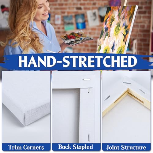 6 Packs Stretched Canvases for Painting with 4x4in, 5x7in, 11x14in Canvas, Blank Canvases for Acrylics, Oils & Other Painting Media, 5/8 Inch Profile 100% Cotton Artist Framed Canvas - size: 6 Pack Mixed - 11×14IN 5×7IN 4×4IN
