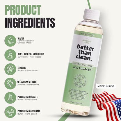 All Purpose Cleaner Starter Pack – Plant-Based, Fragrance Free, Empty Refillable, Cleaning Kit with 8oz Concentrate & 16oz Spray Bottle - style: Starter Pack