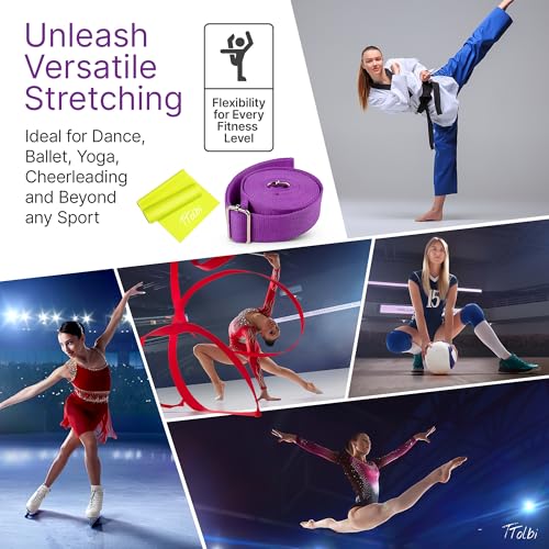 Leg Stretcher Strap with Door Anchor and Resistance Band, Splits Trainer | Home Flexibility Trainer for Splits, Ballet, Dance, Cheer, Yoga, Gymnastics, Pole and Taekwondo, Kids to Adults, All Levels - color: Royal Purple
