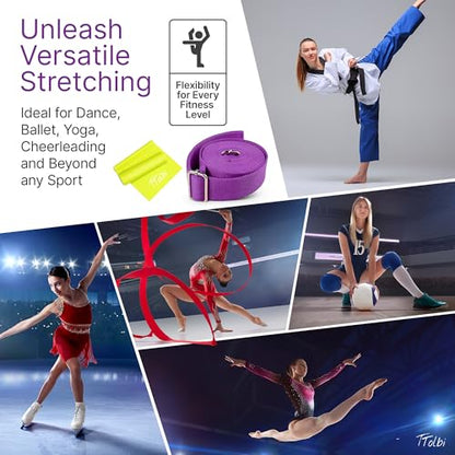Leg Stretcher Strap with Door Anchor and Resistance Band, Splits Trainer | Home Flexibility Trainer for Splits, Ballet, Dance, Cheer, Yoga, Gymnastics, Pole and Taekwondo, Kids to Adults, All Levels - color: Royal Purple