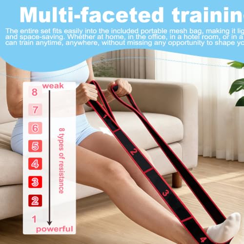 5 Pack Fitness Resistance Bands, Fitness Resistance Band for Stretching and Yoga, Applicable to Pilates, Flexibility Training, Full Body Workout