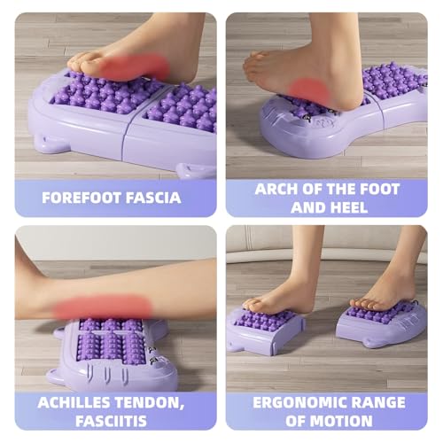 Foot Roller Massager for Plantar Fasciitis Relief, Large Size, Eases Foot Pain & Cold Feet, Enhances Circulation, Portable, Split into Two, Full-Body Washable, Purple