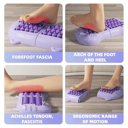 Foot Roller Massager for Plantar Fasciitis Relief, Large Size, Eases Foot Pain & Cold Feet, Enhances Circulation, Portable, Split into Two, Full-Body Washable, Purple