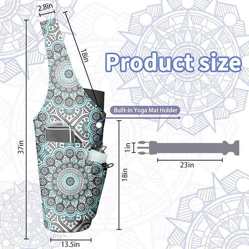 Yoga Bag for Women, Large Yoga Mat Bag Tote Carrier with Wet Dry Pocket - color: YOGA-04
