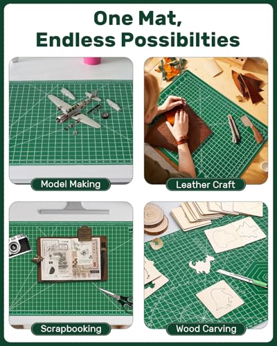 Self Healing Cutting Mat, 23" x 35", Large Double-Sided Rotary Cutting Mat for Sewing, Quilting, Scrapbooking, Fabric & Craft Cutting Board, (A1), Green - size: 35"L x 23"W