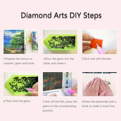 Muzagroo Art 4 Pack 5D Diamond Painting Kits for Adults DIY Diamond Art Kits 4 Seasons Trees Wall Art for Living Room Adults Crafts Diamond Dot Gem Art Kits for Beginners - color: 02-4 Seasons