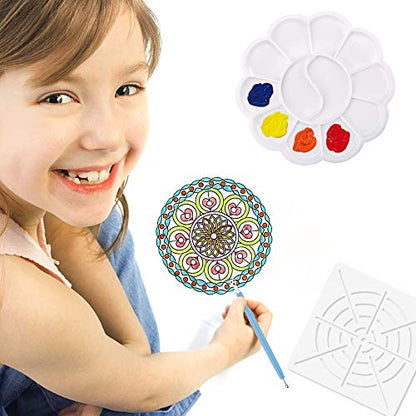 Augshy 19pcs Mandala Dotting Tools Set Pen Dotting Tools Mandala Stencil Ball Stylus Paint Tray for Painting Rocks, Coloring, Drawing and Drafting - style: Mandala Style C