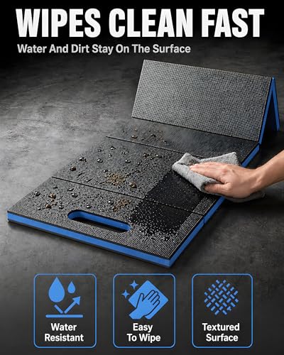 Mechanic Mat, 47.2 x 15.7 x 1 Inch Foldable Mechanic Kneeling Pad, Blue - color: Blue