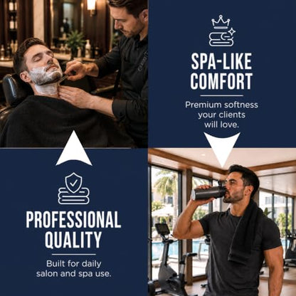 Bulk 72-Pack Professional Salon Spa & Wellness Towels, 16" x 27", Black - color: Black, size: 72 Pack