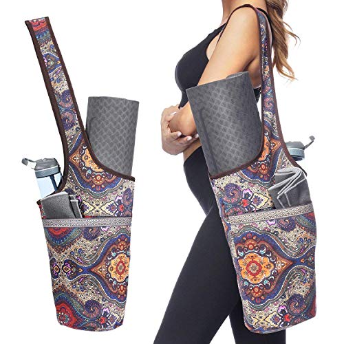 Entiforry Yoga Mat Bag with Large Size Pocket and Zipper Pocket, Yoga Mat Strap Bag, Fit Most Size Mats Yoga,Bags and Carriers for Women, color 7