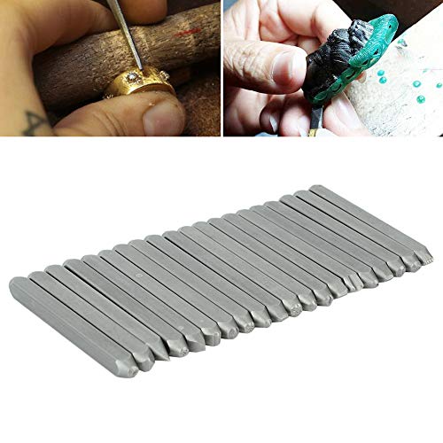 Fayelume 20 PCS Metal Stamping Kit, Metal Stamps for Steel, Jewelry Anvil Chisel, for Jewelry Carbon Steel Flower Hole Punch Tool