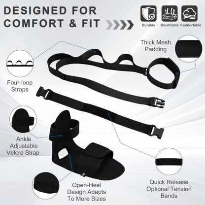 SPRING SEAON Knee Replacement Recovery Aids, Leg Stretcher Strap Kit - color: Black