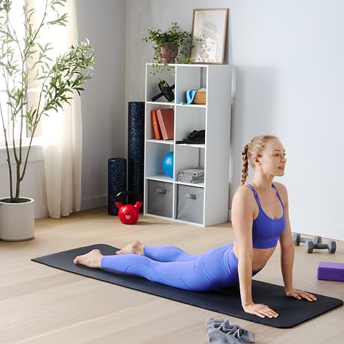 Amazon Basics Extra Thick Exercise Yoga Mat with Carrying Strap - color: Black, style: 1/2 Inch