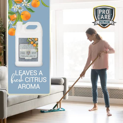 ProCare Floor Cleaner (Made in USA) | Streak-free Cleaner for Tile, Stone, Laminate, Vinyl & Natural Wood Floor Cleaner for Mopping, Household Supplies, Cleaning Solution with Citrus Aroma - 1 Gallon - size: 128 Fl Oz (Pack of 1)