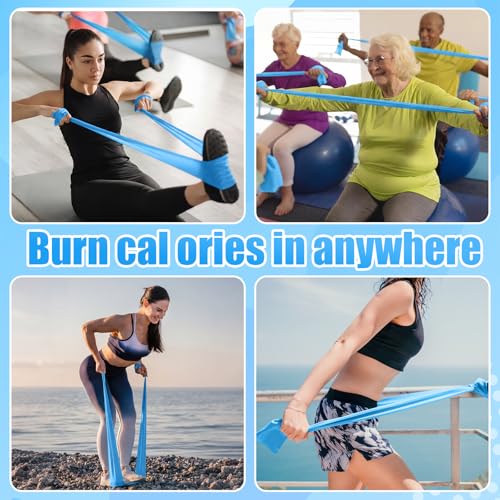 Shappy 20 Pcs Resistance Bands Bulk 4.9 ft Long Non-Latex Exercise Elastic Stretch Work Out Bands for Women Men Pilates, Physical Therapy, Strength Training, Yoga, Workout - color: Blue