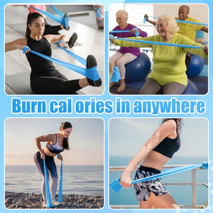 Shappy 20 Pcs Resistance Bands Bulk 4.9 ft Long Non-Latex Exercise Elastic Stretch Work Out Bands for Women Men Pilates, Physical Therapy, Strength Training, Yoga, Workout - color: Blue