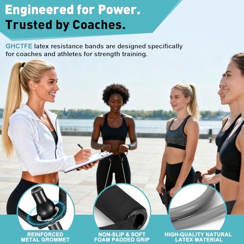 20PCS Resistance Bands with Handles for Gym Members Sports Class Students Gift, Exercise Bands 20 Lb for Full Body Training, Strength & Rehab Recovery, Fitness Tube Bands for Men and Women