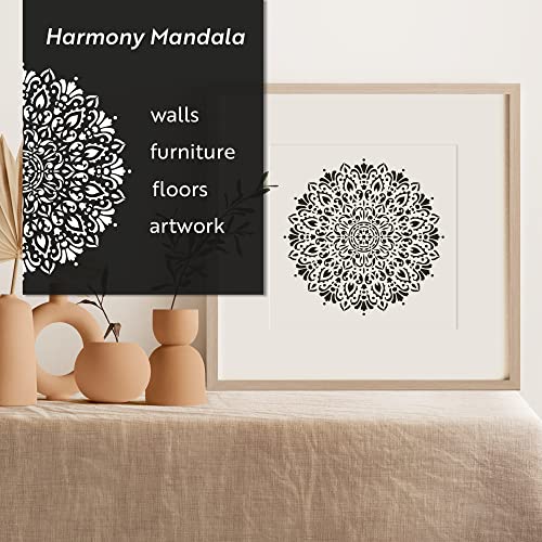 Harmony Floor Stencils - Mandala Template, Furniture Stencil - size: 20"x20"