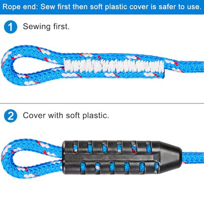 SELEWARE 3ft Tree Swing Rope, Adjustable Hammock Straps Hanging Kit - color: Blue-2 Pack, size: 3ft