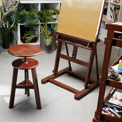 MEEDEN Wooden Drafting Stool with Adjustable Height, Artist Stool,Office Studio Stool, Up to 220 Lbs,German Beech Wood, Perfect for Artists Studio,Home Use,Kitchen,Bars | Up to 220 Lbs, German Beech Wood Drafting Chair, Perfect for Artists Studio, Home Us