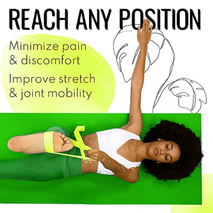 TECEUM 2 IN 1 Yoga & Mat Strap for Stretching – Cotton – 6/8/10 ft - color: Bright Green, size: 6 ft