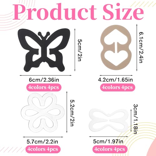 AHQiZFX 16PCS Bra Strap Clips, Bra Clips to Make Racerback, Bra Strap Holders for Slipping for Women Cross Back Convertors Adjustable Bra Straps for Conceal Straps and Cleavage Control