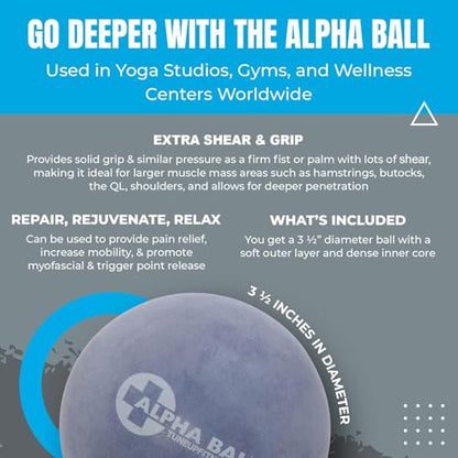 Tune Up Fitness – Alpha Ball | Large Therapy Ball | Massage Ball for Myofascial Release, Pain Relief - Back, Shoulders, Hamstrings, Hips, Glutes