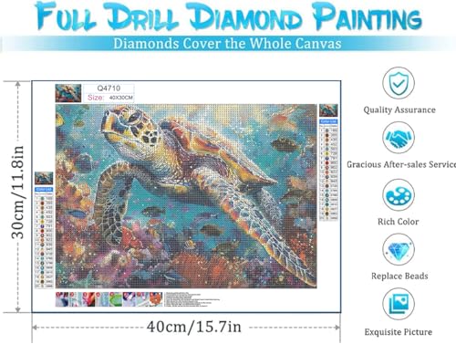 DOTSOPS 4 Pcs Marine Animal Diamond Painting Kits Art Adults Painting Kit | Crafts DIY 5D Diamond Art Packs Kits for Adults,Round Full Drill for Beginner,Home Wall Decoration Gift 11.8 x 15.7 Inches - color: Marine Animal