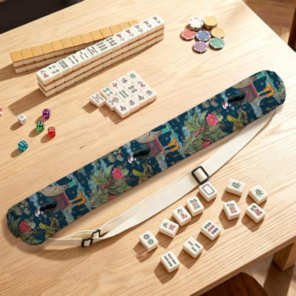 Exotic Jungle Forest Animal Mahjong Mat Bag with Adjustable Straps - color: Exotic Jungle Forest Animal