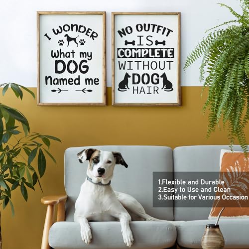 Keluna Love Dog Paw Trail Stencils - 18 Pack Reusable Stencils for Painting on Wood, Home Furniture Decor, DIY Crafts, Scrapbook, Canvas - style: dog paws