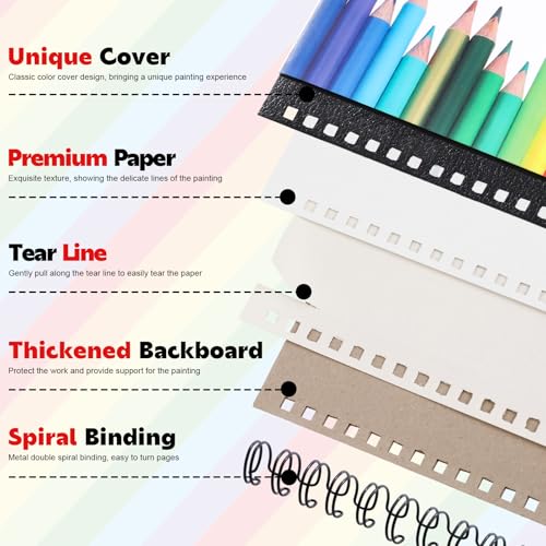 5.5" x 8.5" Mini Sketch Book 2 Pack, Spiral Bound, 100Gsm Paper | 50 Sheets Each, Acid-Free Paper, Top Spiral, Lays Flat, Clean Tear-Out Pages, For Kids Students Beginners - size: 5.5x8.5