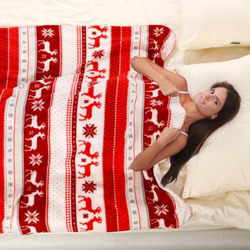 CAI TENG Red Christmas Blankets, 50 X 60 inch, 6 Pack - color: Christmas Red