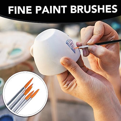AROIC Small Paint Brushes Bulk,110 Pcs Nylon Hair Paint Brushes Black | with Flat and Round Pointed Acrylic Paint Brush Set,Craft Oil Watercolor Face Artist and Kids Painting Kits - color: Black, size: 55 Flat + 55 Fine
