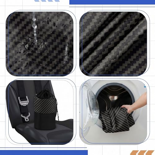 2 Pack Car Seat Towel Cover with Storage Bag, Carbon Fiber Textured | 63 x 32 in Car Towel Seat Cover Non Slip Waterproof, Gym Workout Swimming Running, Machine Washable Sweat Absorbent Protector - style: Carbon Fiber Textured