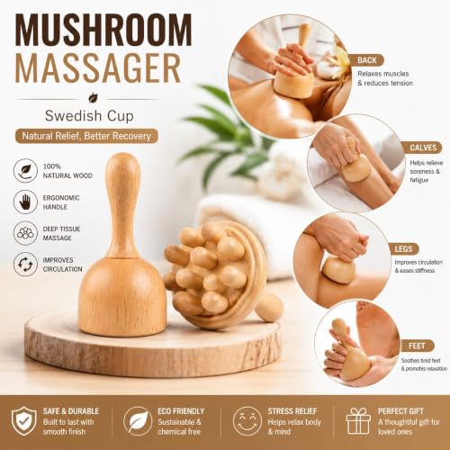 7-in-1ct, Wood Therapy Kit for Lymphatic Drainage, Maderoterapia Wooden Massager, Anti Cellulite Body Sculpting Roller, Body Contouring Tool for Waist, Legs & Back