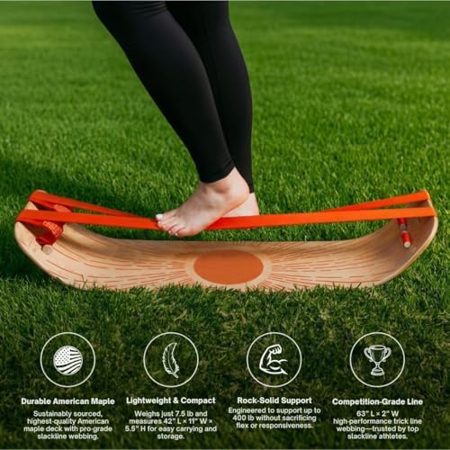 GIBBON SlackBoard, Balance Board Kids & Adults, Slackline Balance Trainer