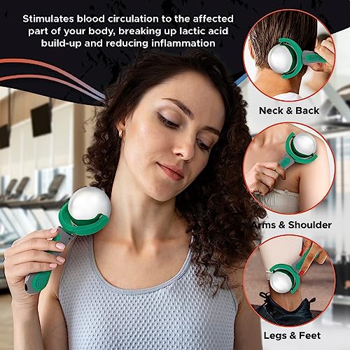 PRIME Fitness Cold Massage Roller Ball | Cold Therapy | Ice Roller Ball with Handle | cryo Stick | Relieve Muscle Pain (Green) - color: Green