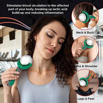 PRIME Fitness Cold Massage Roller Ball | Cold Therapy | Ice Roller Ball with Handle | cryo Stick | Relieve Muscle Pain (Green) - color: Green